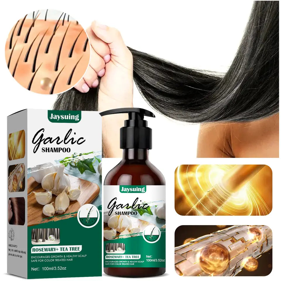 Shampoo de alho - crescimento do cabelo-gabão