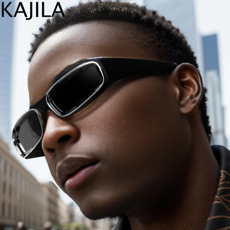 Lunettes de Soleil Rectangulaires Punk pour Hommes-COD