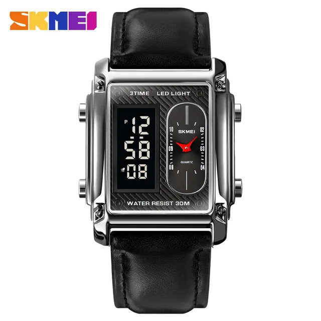 SKME cuir Montre de sport pour Homme -GNK
