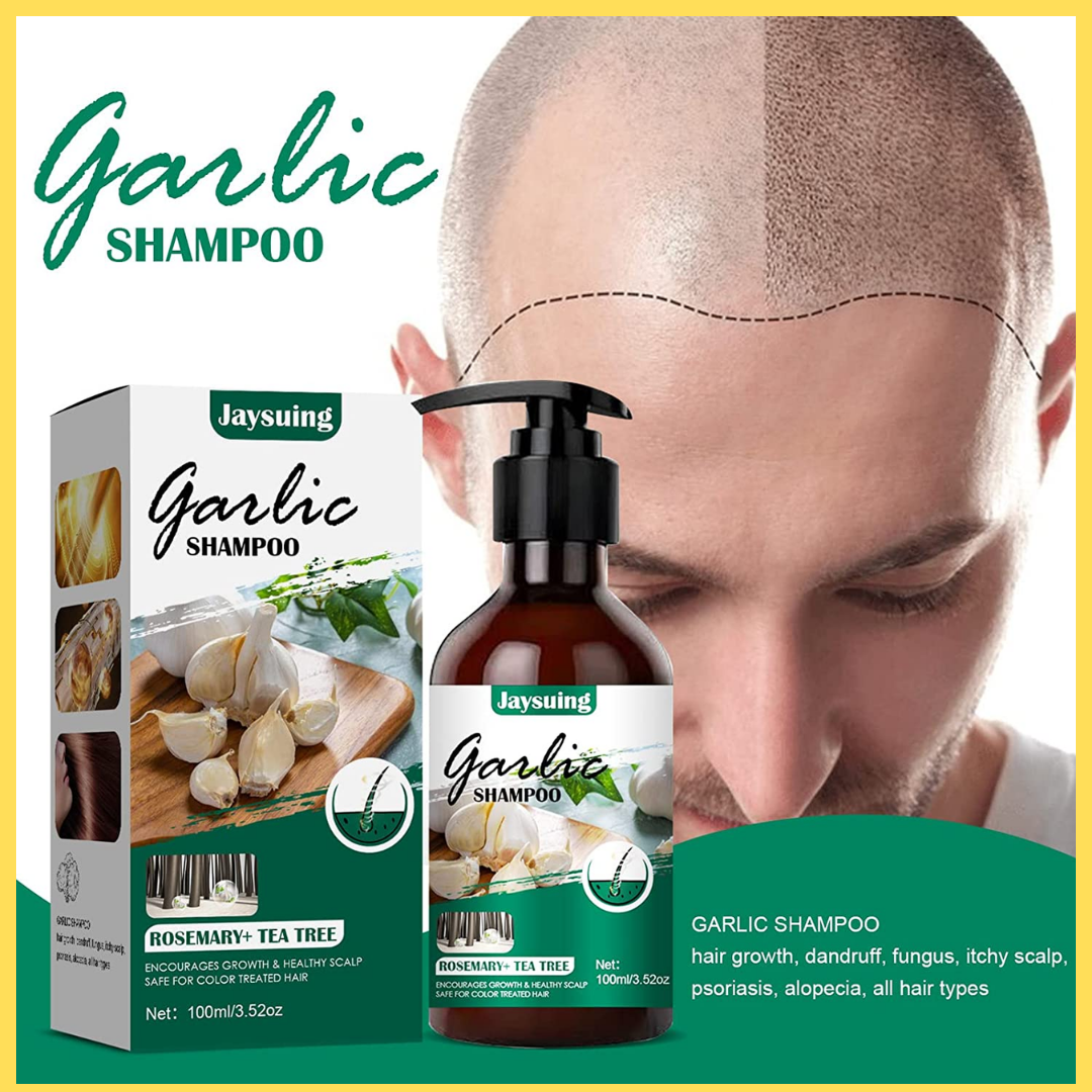 Shampoo de alho - crescimento do cabelo-gabão
