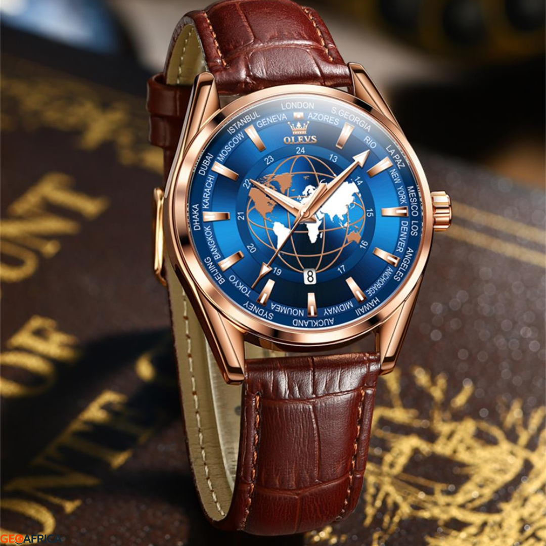 Relógio de luxo Olves para homem-Wistwatch-gabão 